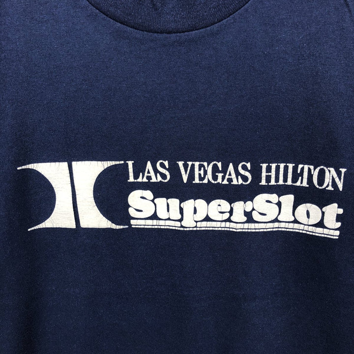 90'S ONEITA POWER 50 Print T-Shirt, Made in USA, Men's Size L (approx.) polyester navy blue type Vintage Second Hand