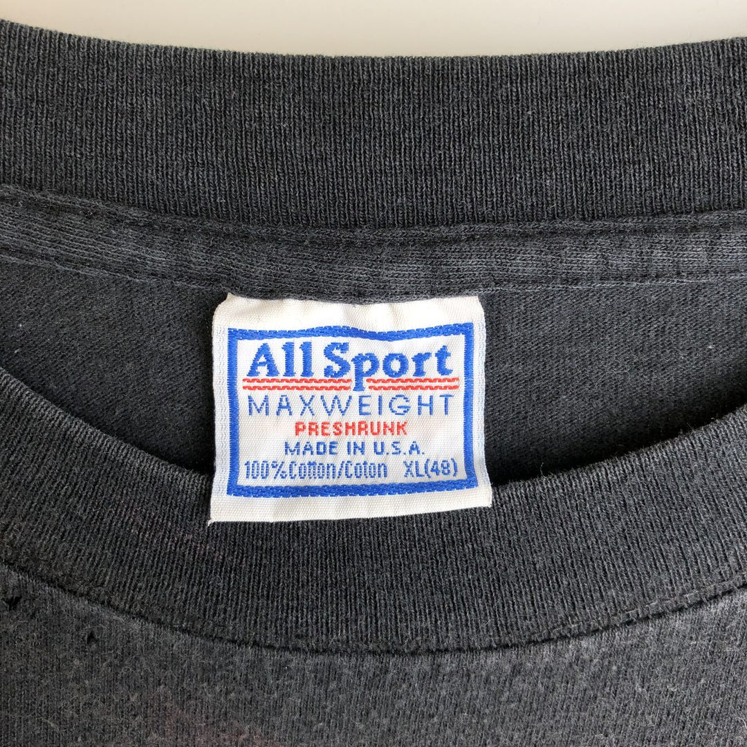 90'S All Sport Print T-shirt Made in USA Men's XL Vintage cotton black type Vintage Second Hand