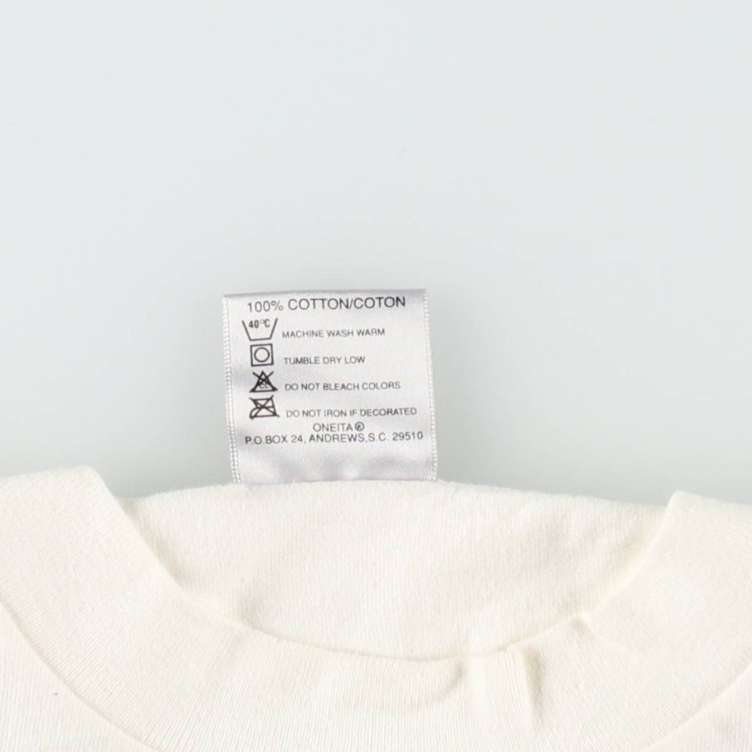 90'S ONEITA POWER-T Printed T-shirt Made in USA Men's L size Vintage cotton unbleached Vintage Second Hand