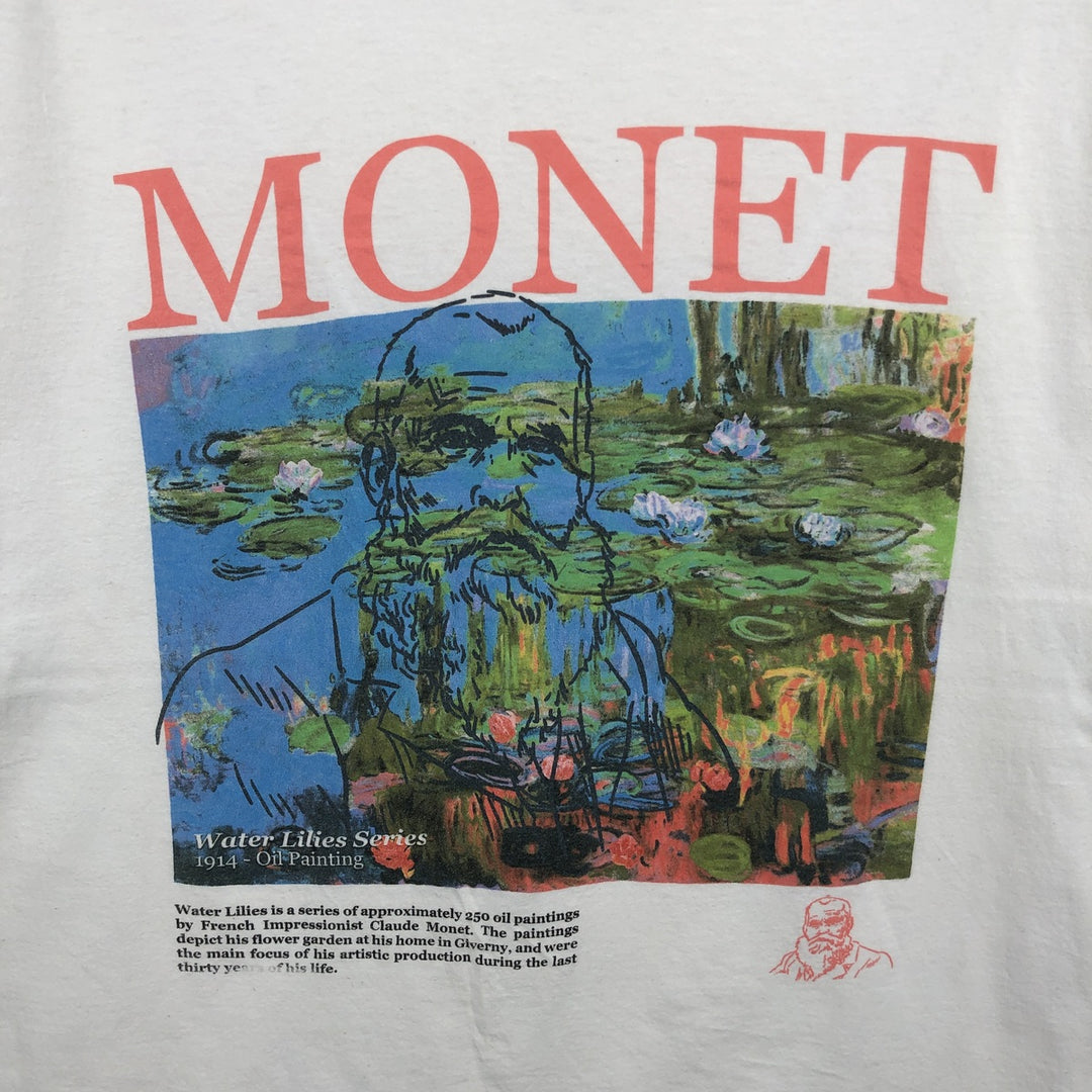 Claude Monet art T-shirt, men's size XL. cotton white type Vintage Second Hand