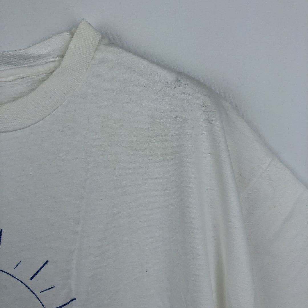 90'S Hanes BEEFY-T Message Print T-Shirt Made in USA Men's XL Vintage cotton white type Vintage Second Hand