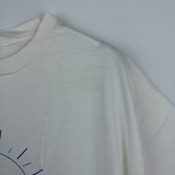 90'S Hanes BEEFY-T Message Print T-Shirt Made in USA Men's XL Vintage cotton white type Vintage Second Hand