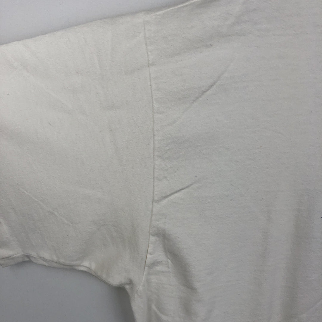 90'S Hanes BEEFY-T Message Print T-Shirt Made in USA Men's XL Vintage cotton white type Vintage Second Hand