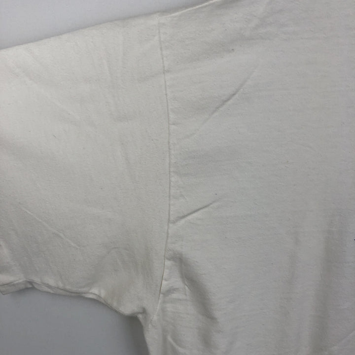 90'S Hanes BEEFY-T Message Print T-Shirt Made in USA Men's XL Vintage cotton white type Vintage Second Hand