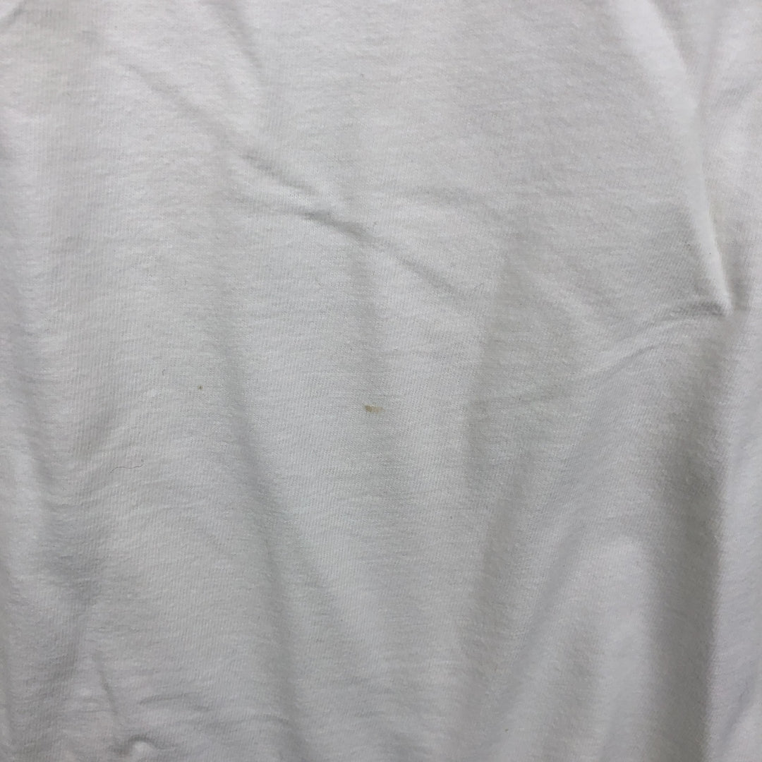 90'S Hanes BEEFY-T Message Print T-Shirt Made in USA Men's XL Vintage cotton white type Vintage Second Hand