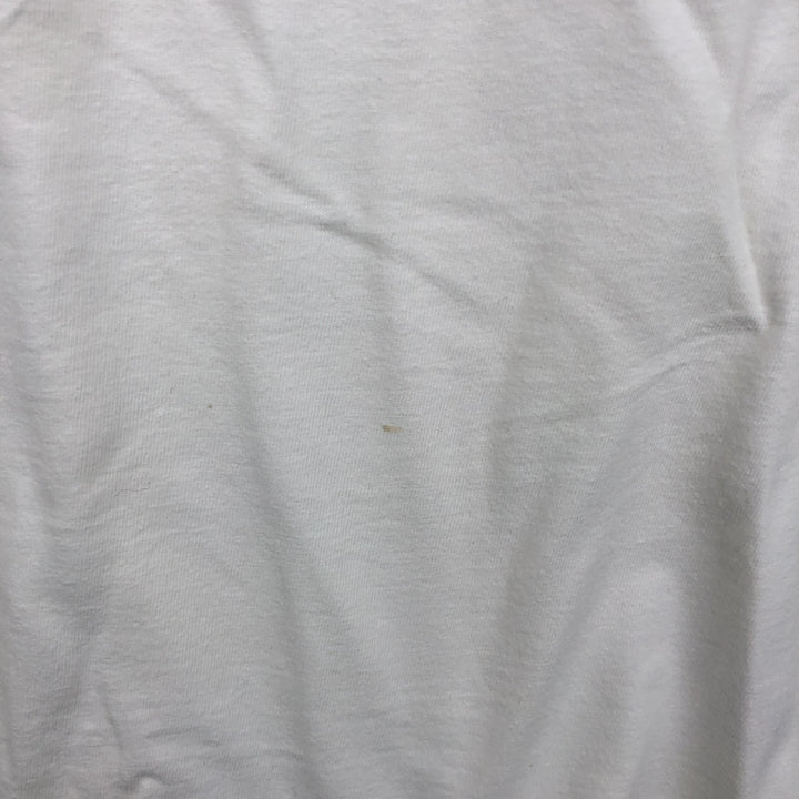 90'S Hanes BEEFY-T Message Print T-Shirt Made in USA Men's XL Vintage cotton white type Vintage Second Hand