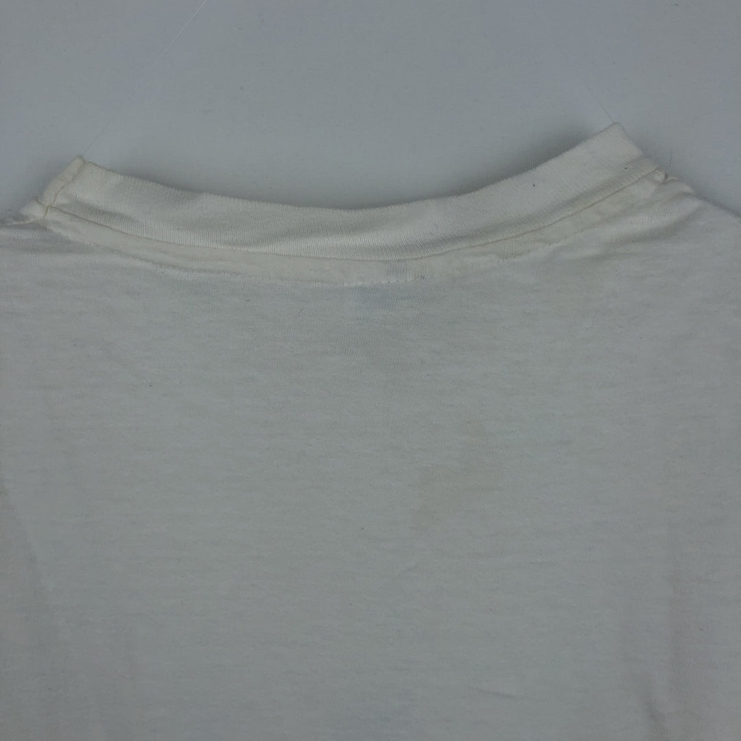 90'S Hanes BEEFY-T Message Print T-Shirt Made in USA Men's XL Vintage cotton white type Vintage Second Hand