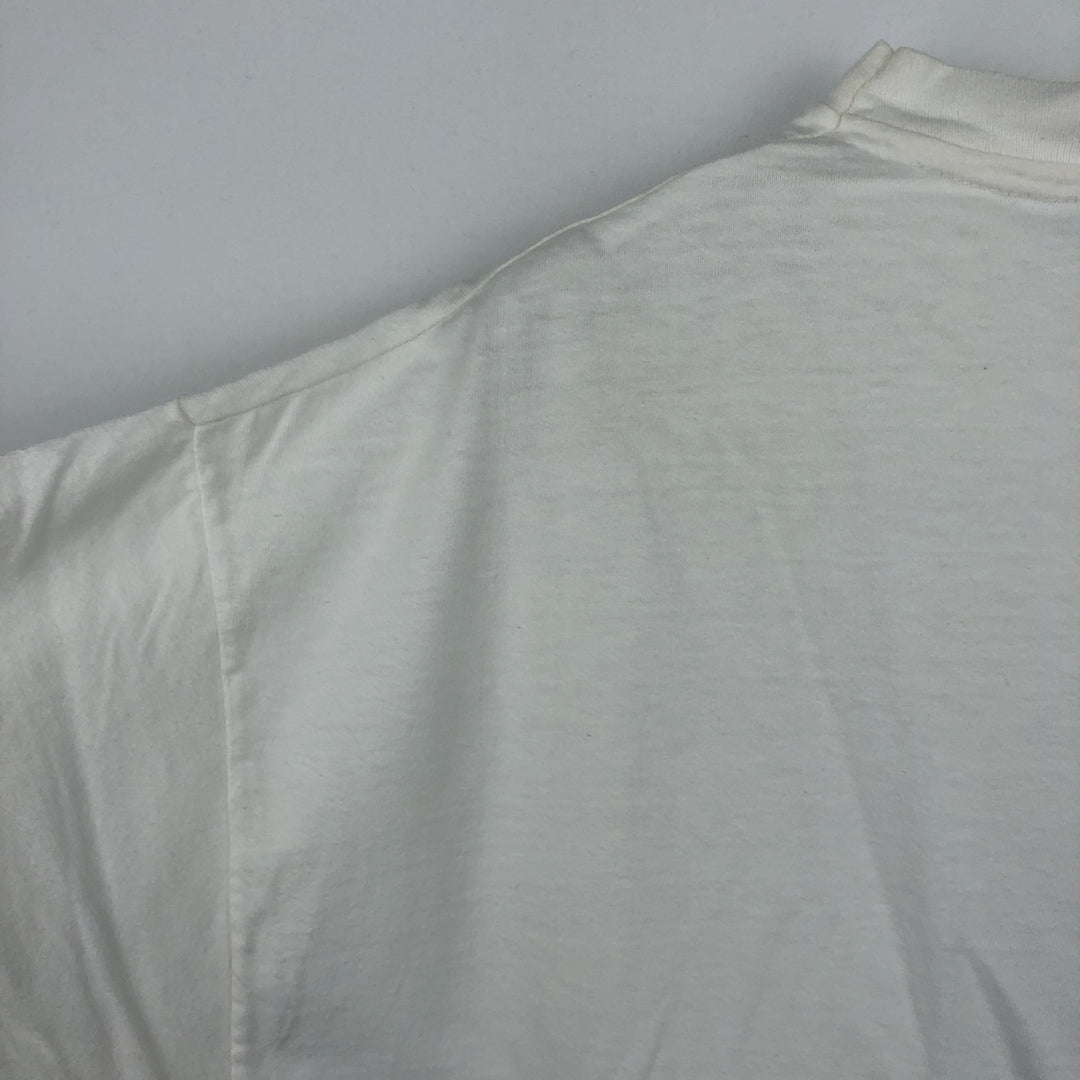 90'S Hanes BEEFY-T Message Print T-Shirt Made in USA Men's XL Vintage cotton white type Vintage Second Hand