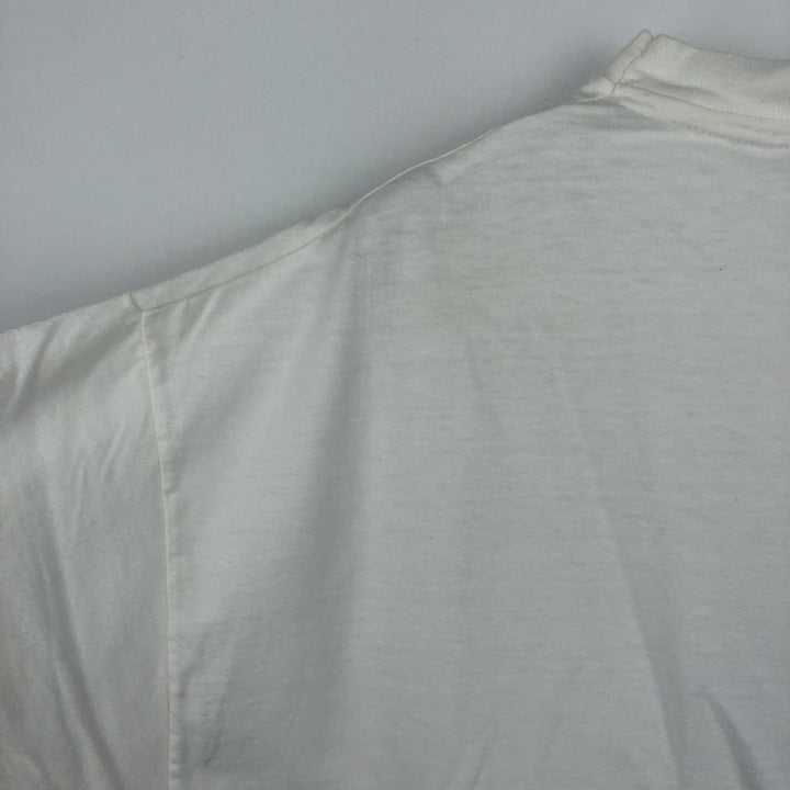 90'S Hanes BEEFY-T Message Print T-Shirt Made in USA Men's XL Vintage cotton white type Vintage Second Hand