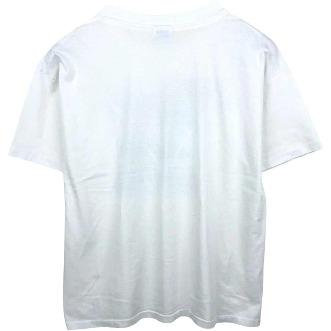Vintage 90'S Hanes printed T-shirt, made in the USA, size L for men cotton white type Vintage Second Hand