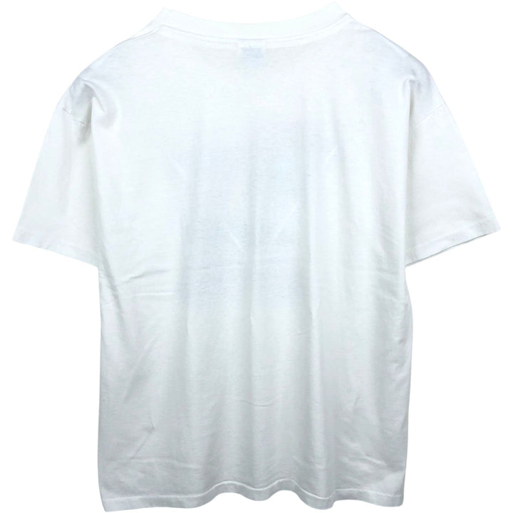 Vintage 90'S Hanes printed T-shirt, made in the USA, size L for men cotton white type Vintage Second Hand