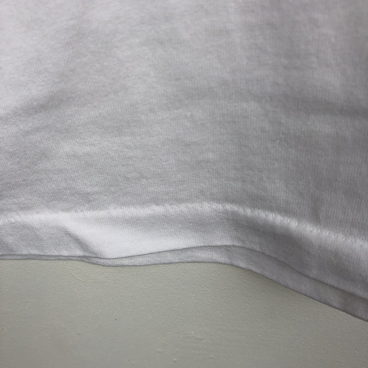 Vintage 90'S Hanes printed T-shirt, made in the USA, size L for men cotton white type Vintage Second Hand