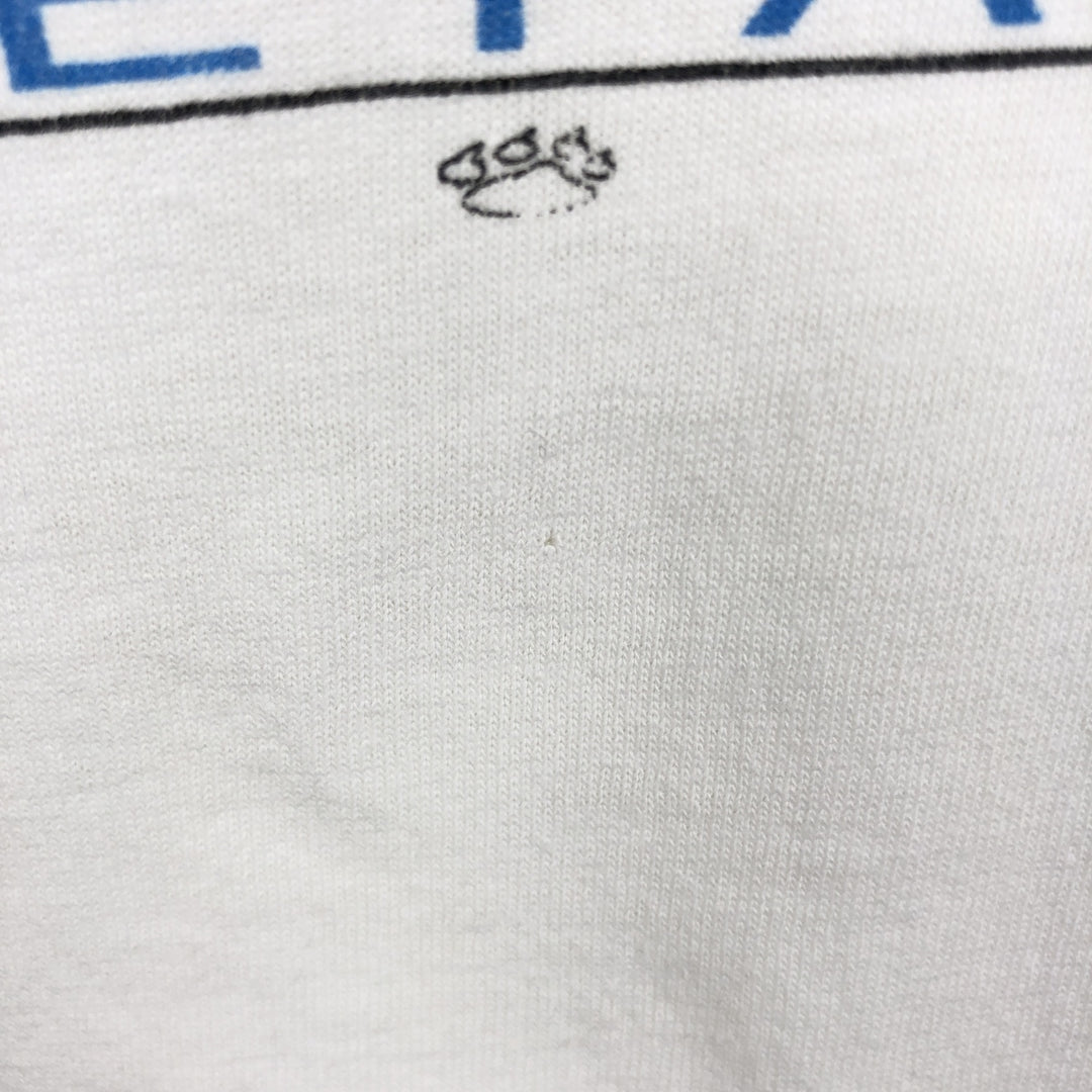 Vintage 90'S Hanes printed T-shirt, made in the USA, size L for men cotton white type Vintage Second Hand