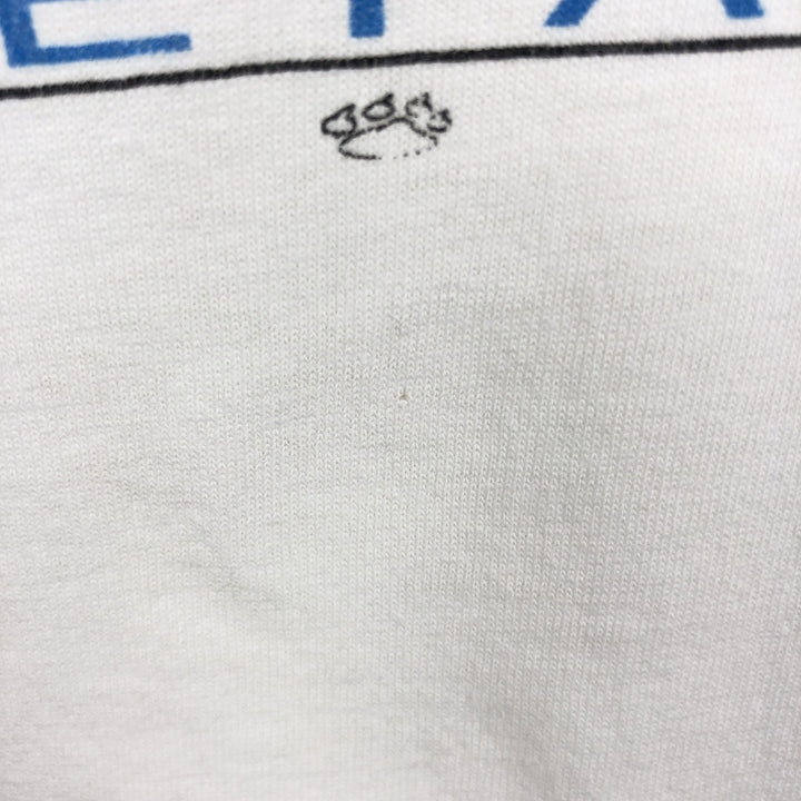 Vintage 90'S Hanes printed T-shirt, made in the USA, size L for men cotton white type Vintage Second Hand