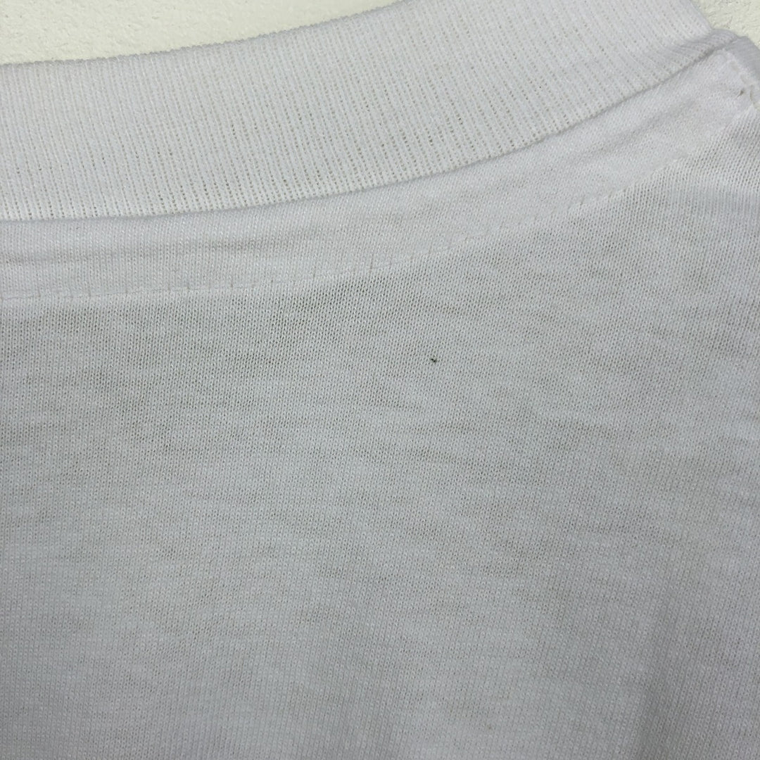 Vintage 90'S Hanes printed T-shirt, made in the USA, size L for men cotton white type Vintage Second Hand