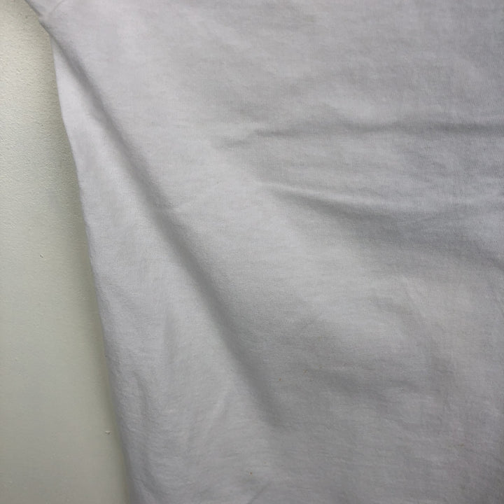 Vintage 90'S Hanes printed T-shirt, made in the USA, size L for men cotton white type Vintage Second Hand