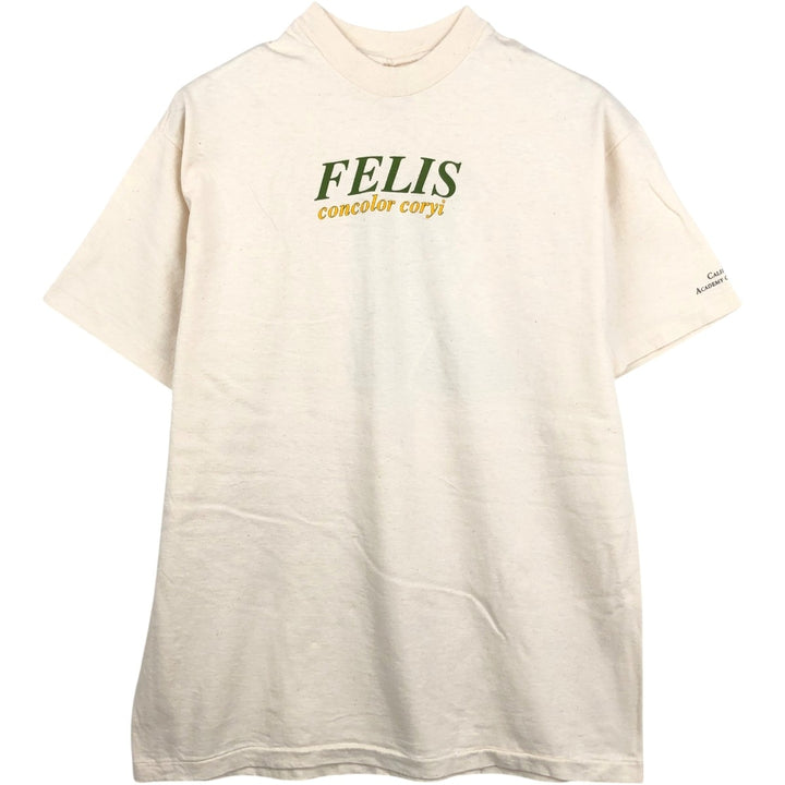 90'S Hanes BEEFY-T Printed T-shirt, Made in USA, Men's L size, Vintage cotton unbleached Vintage Second Hand