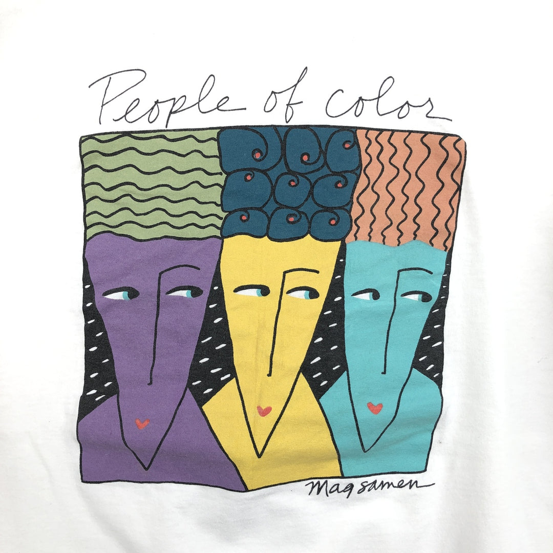 90'S GANGO GALLERY Printed T-Shirt, Made in USA, Men's XL equivalent, Vintage cotton white type Vintage Second Hand