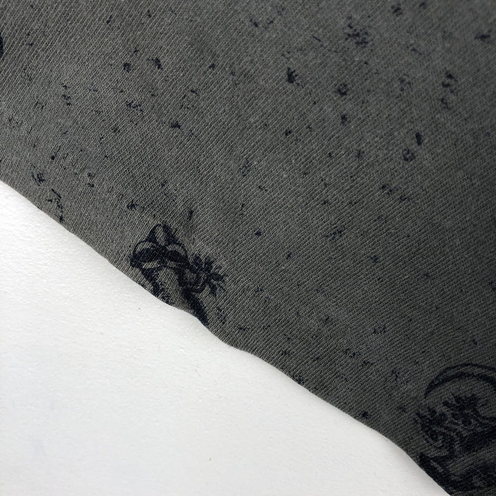~90'S Gecko Hawaii all-over print T-shirt, Made in USA, Men's size L equivalent, Vintage cotton dark green Vintage Second Hand