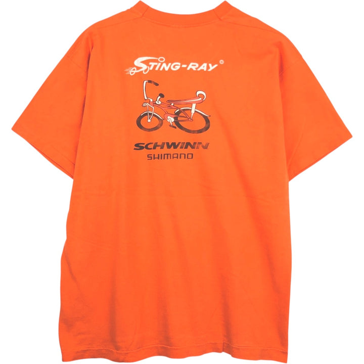 Fruit of the Loom Print T-Shirt, Made in USA, Men's XL cotton orange type Vintage Second Hand