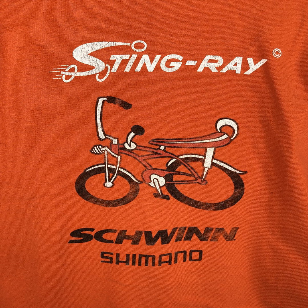 Fruit of the Loom Print T-Shirt, Made in USA, Men's XL cotton orange type Vintage Second Hand