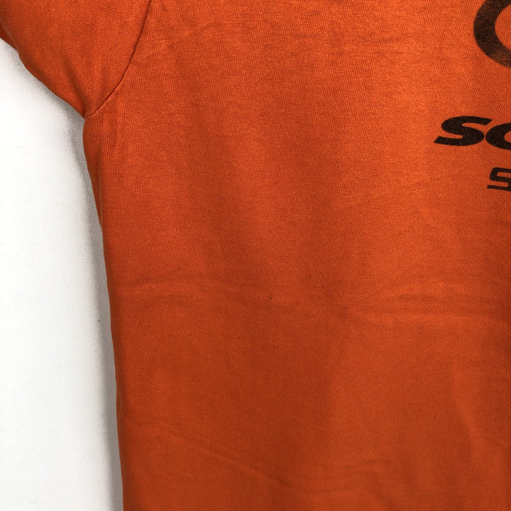 Fruit of the Loom Print T-Shirt, Made in USA, Men's XL cotton orange type Vintage Second Hand