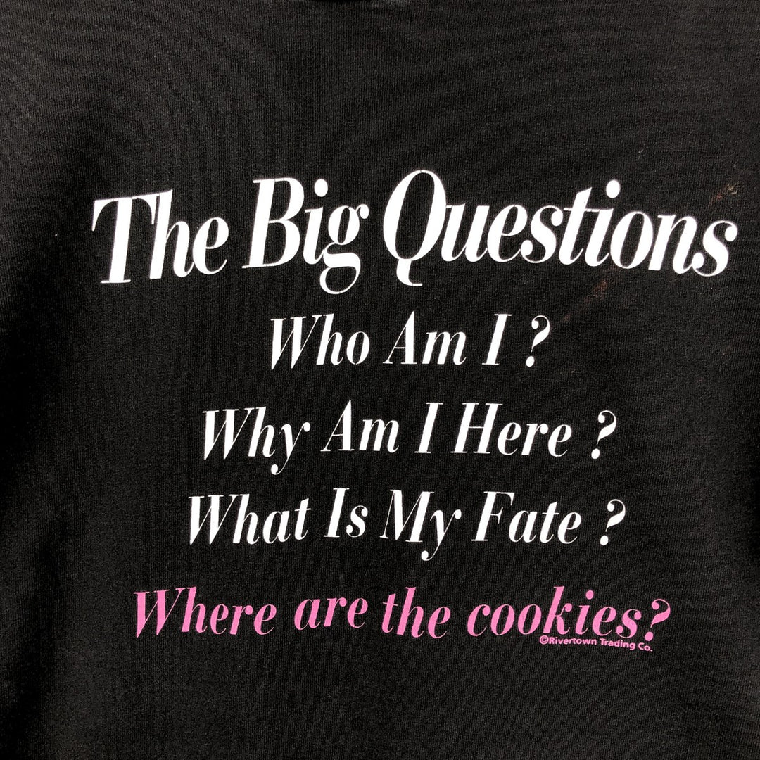 Fruit of the Loom message print T-shirt, made in USA, men's size XL equivalent, vintage. cotton black type Vintage Second Hand