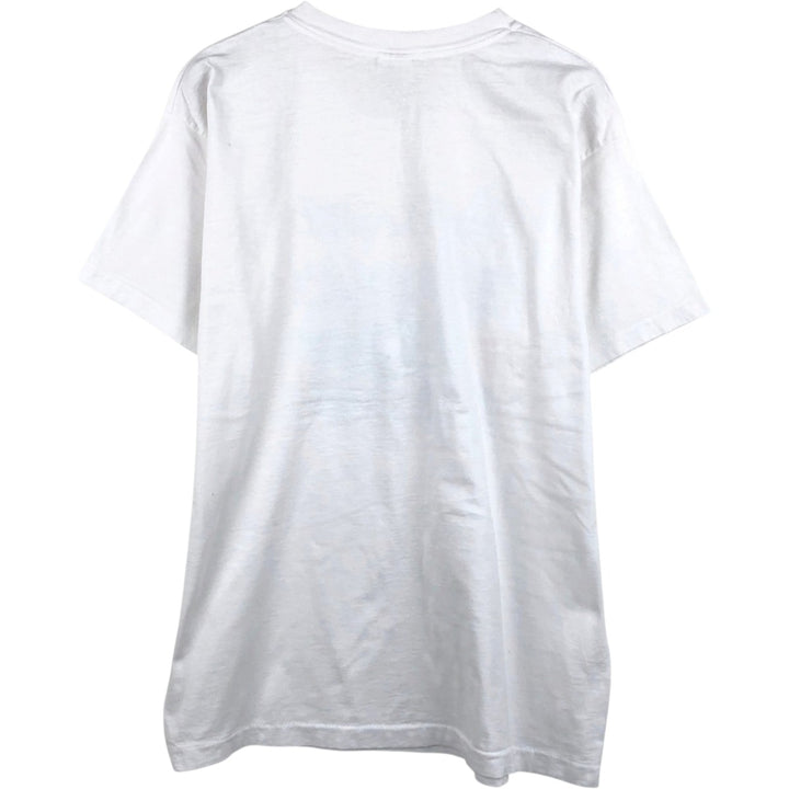 90s-00'S Fruit of the Loom Peacock Papers Print T-Shirt, Men's XL equivalent, Vintage cotton white type Vintage Second Hand