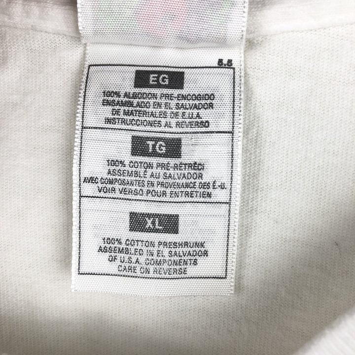 90s-00'S Fruit of the Loom Peacock Papers Print T-Shirt, Men's XL equivalent, Vintage cotton white type Vintage Second Hand
