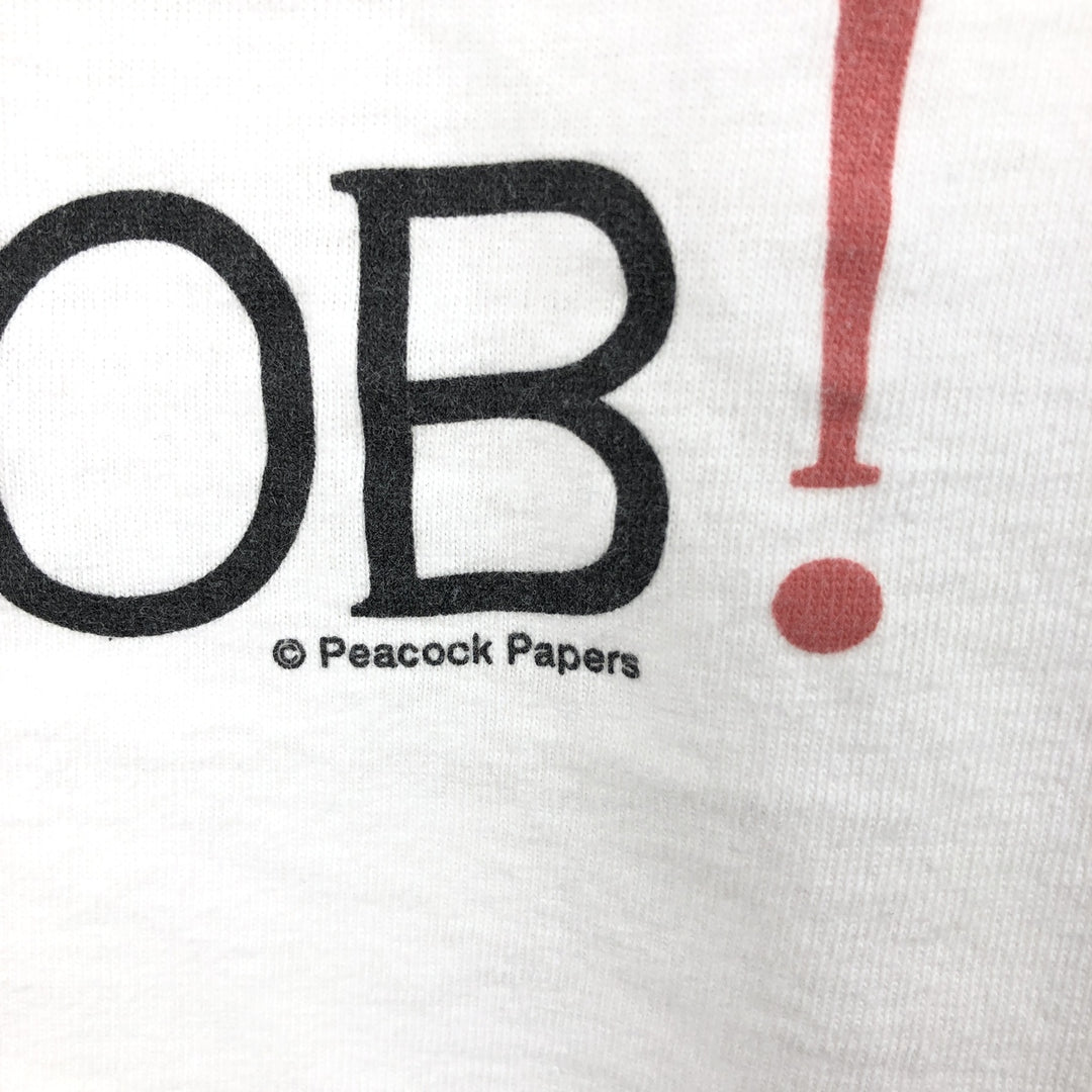 90s-00'S Fruit of the Loom Peacock Papers Print T-Shirt, Men's XL equivalent, Vintage cotton white type Vintage Second Hand
