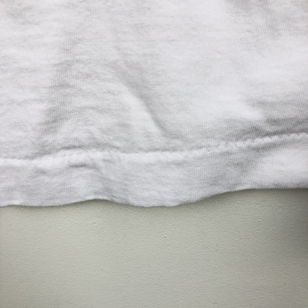 90s-00'S Fruit of the Loom Peacock Papers Print T-Shirt, Men's XL equivalent, Vintage cotton white type Vintage Second Hand