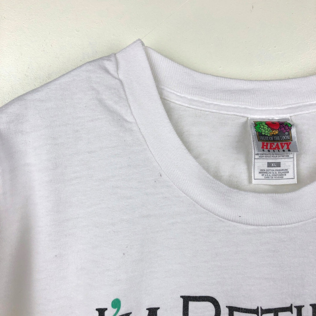 90s-00'S Fruit of the Loom Peacock Papers Print T-Shirt, Men's XL equivalent, Vintage cotton white type Vintage Second Hand