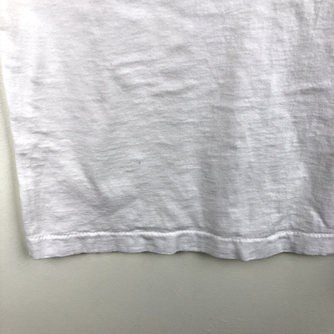 90s-00'S Fruit of the Loom Peacock Papers Print T-Shirt, Men's XL equivalent, Vintage cotton white type Vintage Second Hand