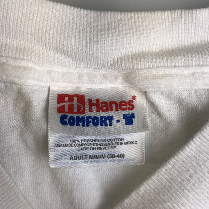 80'S Hanes COMFORT-T satirical art t-shirt, men's size M equivalent, vintage. cotton white type Vintage Second Hand