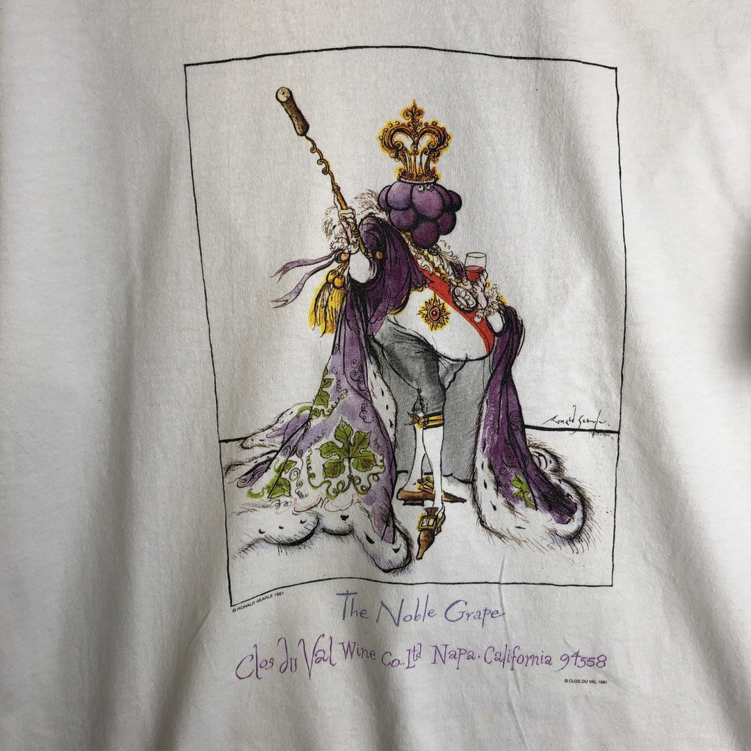80'S Hanes COMFORT-T satirical art t-shirt, men's size M equivalent, vintage. cotton white type Vintage Second Hand