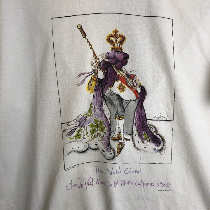 80'S Hanes COMFORT-T satirical art t-shirt, men's size M equivalent, vintage. cotton white type Vintage Second Hand