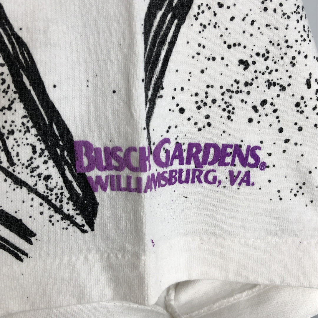 All-over print T-shirt, men's size XL. unclear white type Vintage Second Hand