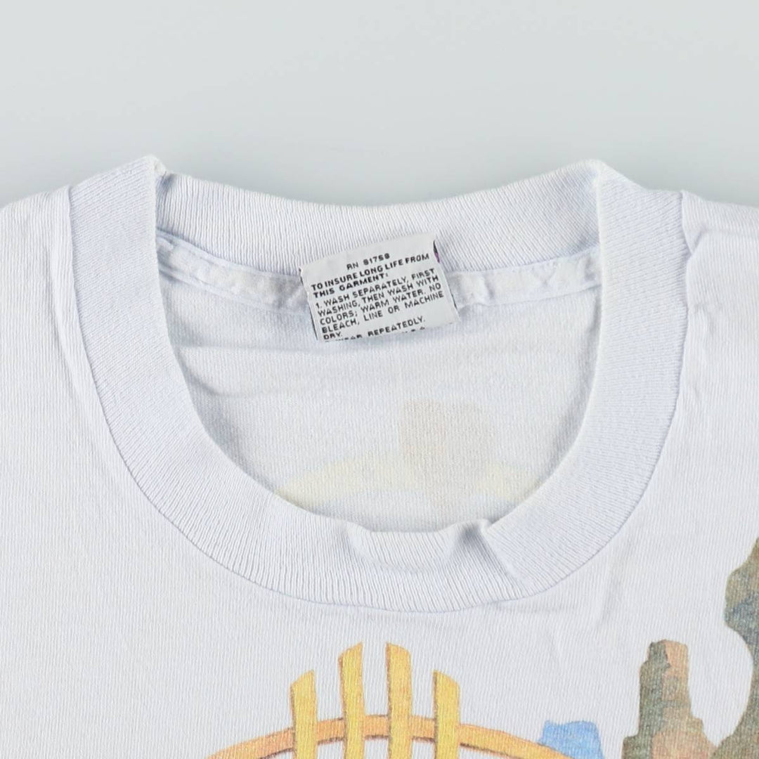 90'S Liquid Blue Tie-Dye Pattern Print T-Shirt, Made in USA, Men's Size L (Equivalent), Vintage cotton white type Vintage Second Hand