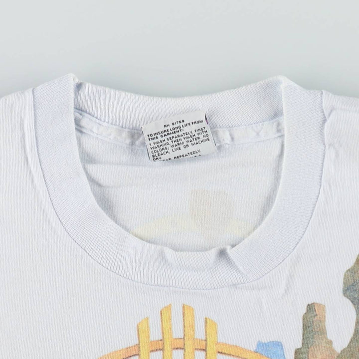 90'S Liquid Blue Tie-Dye Pattern Print T-Shirt, Made in USA, Men's Size L (Equivalent), Vintage cotton white type Vintage Second Hand