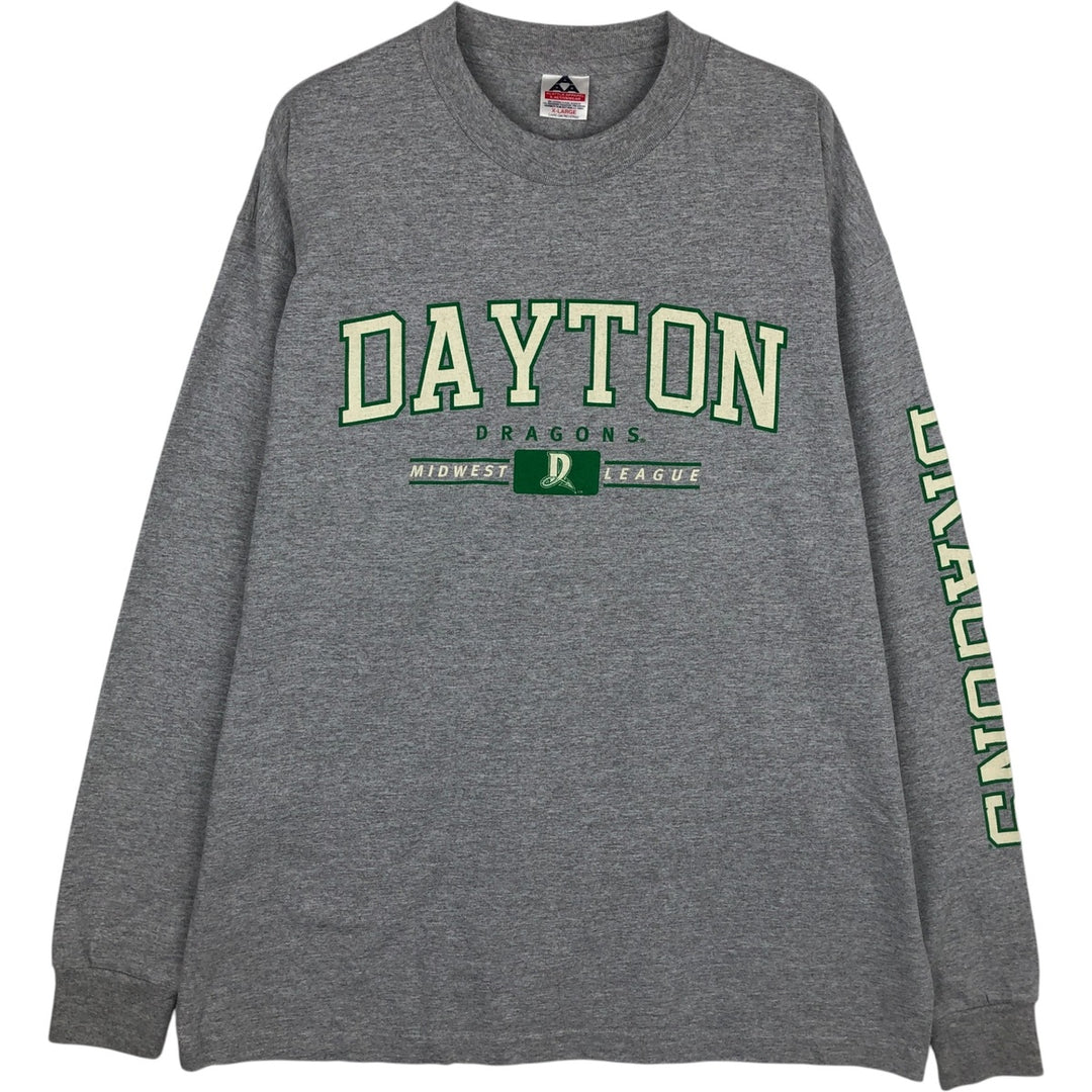 ALSTYLE Dayton Dragons Long-Sleeve T-Shirt (Men's XL equivalent) cotton gray type Vintage Second Hand