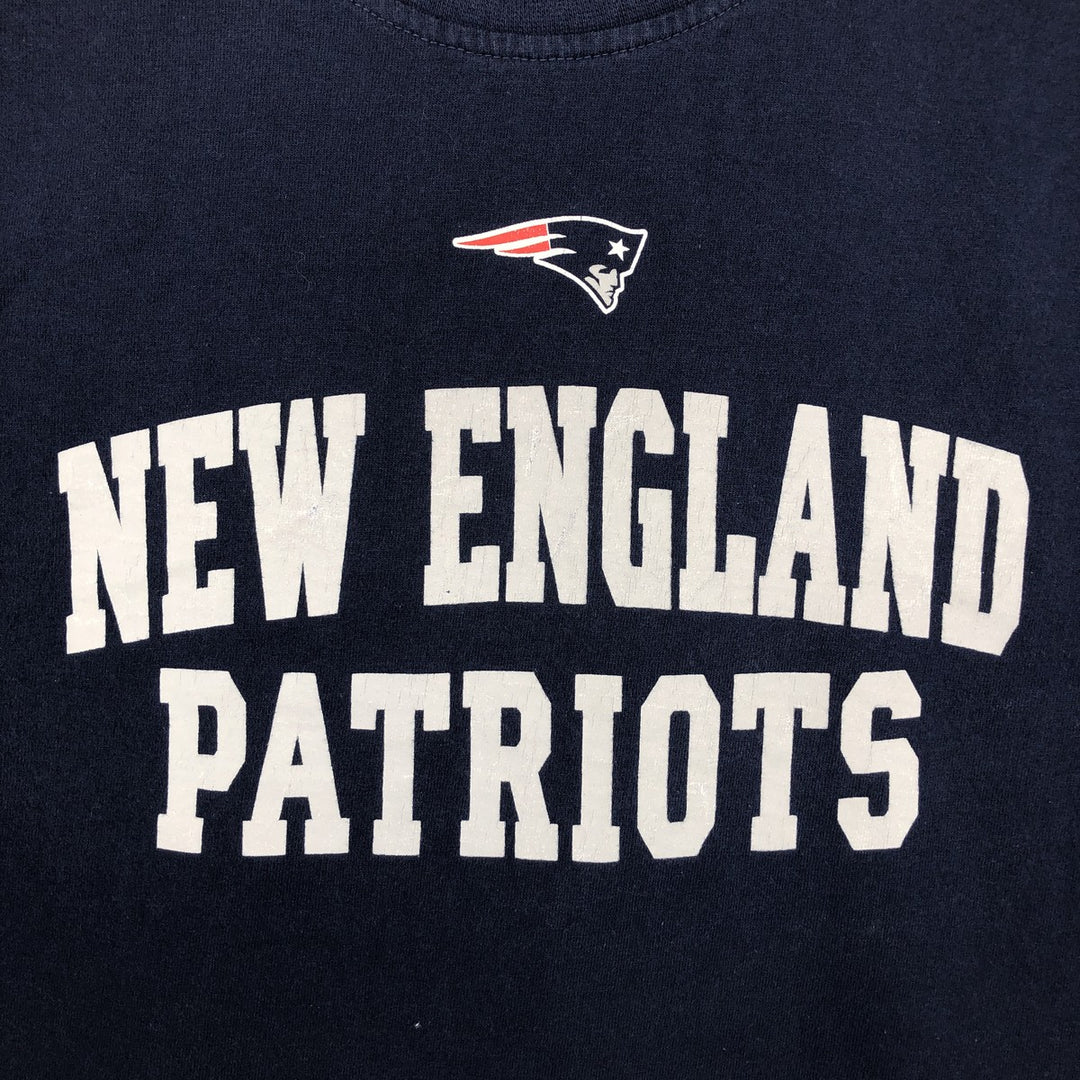 NFL New England Patriots Long-Sleeve T-Shirt (Men's Size XL) cotton navy blue type Vintage Second Hand