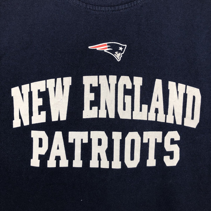 NFL New England Patriots Long-Sleeve T-Shirt (Men's Size XL) cotton navy blue type Vintage Second Hand