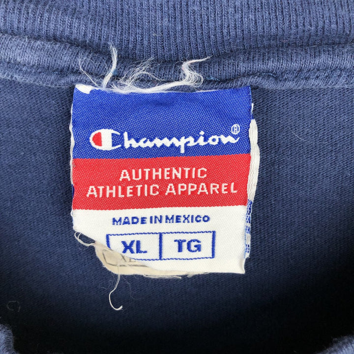 Champion Columbia University College Long-Sleeve T-Shirt (Men's XL equivalent) cotton navy blue type Vintage Second Hand