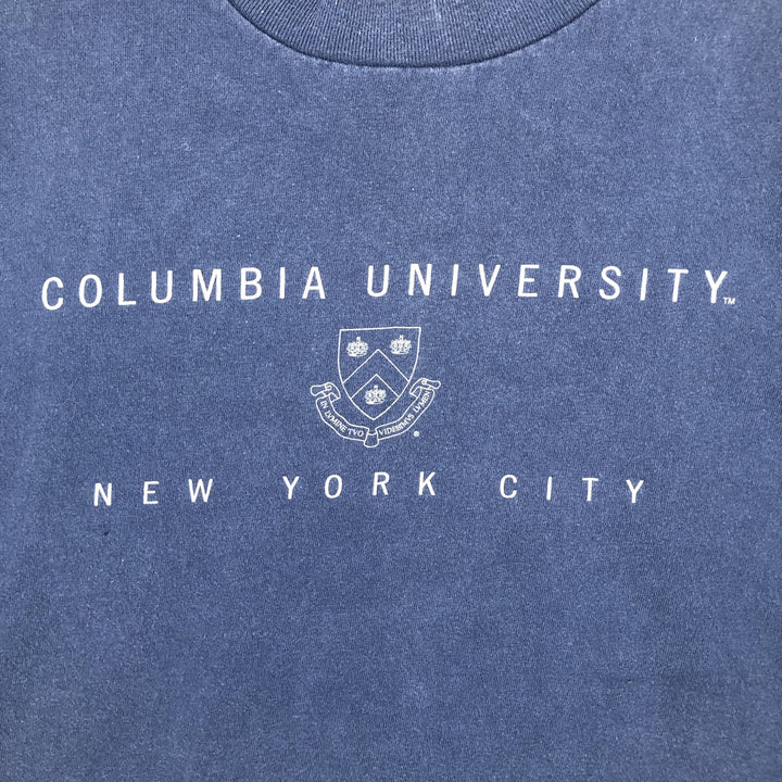 Champion Columbia University College Long-Sleeve T-Shirt (Men's XL equivalent) cotton navy blue type Vintage Second Hand