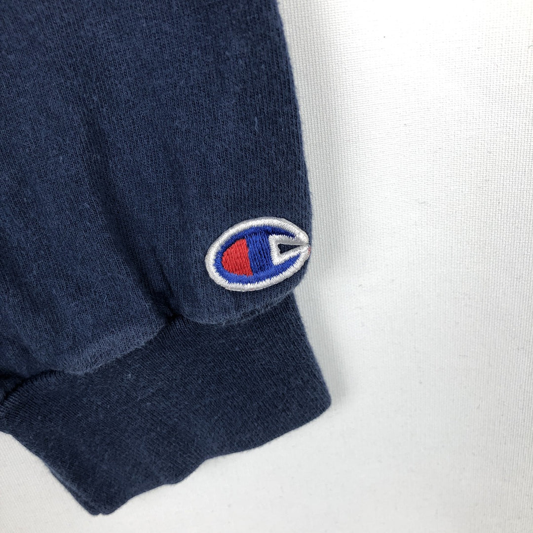 Champion Columbia University College Long-Sleeve T-Shirt (Men's XL equivalent) cotton navy blue type Vintage Second Hand