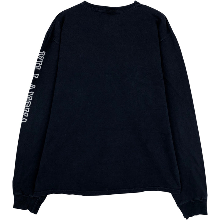 Champion Long-Sleeve T-Shirt (Men's Size L) cotton navy blue type Vintage Second Hand