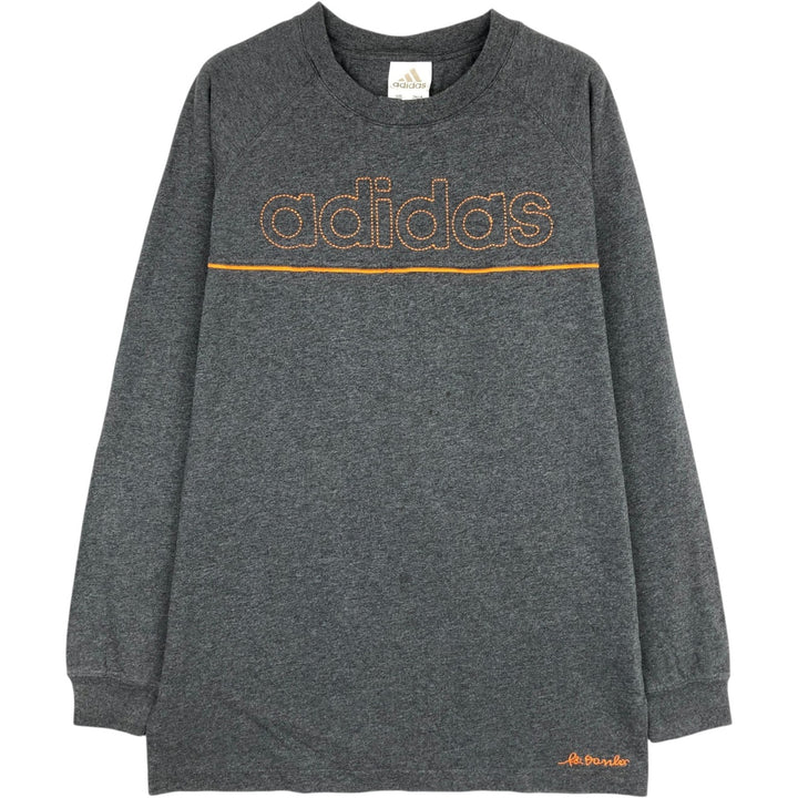 Adidas long-sleeved T-shirt, men's size L cotton gray type Vintage Second Hand