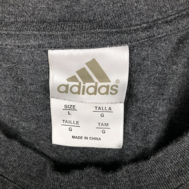 Adidas long-sleeved T-shirt, men's size L cotton gray type Vintage Second Hand
