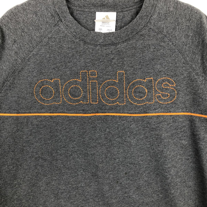 Adidas long-sleeved T-shirt, men's size L cotton gray type Vintage Second Hand