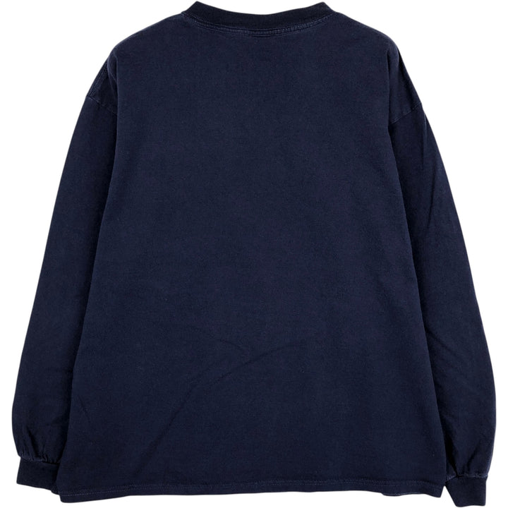 Delta Long-Sleeve T-Shirt (Men's Size L) cotton navy blue type Vintage Second Hand